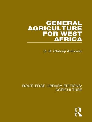 cover image of General Agriculture for West Africa